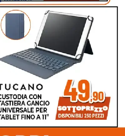 Custodia con tastiera Tucano universale per tablet fino a 11 pollici