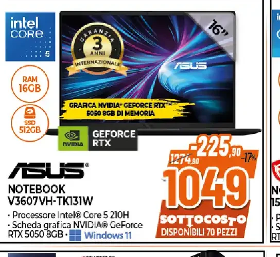Asus Notebook V3607VH-TK131W