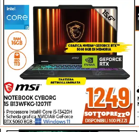 MSI Notebook Cyborg 15 B13WFKG-1207IT