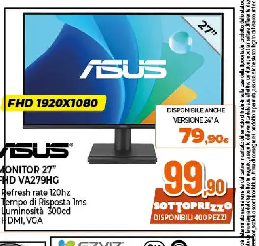 Monitor Asus 27 pollici FHD VA279HG