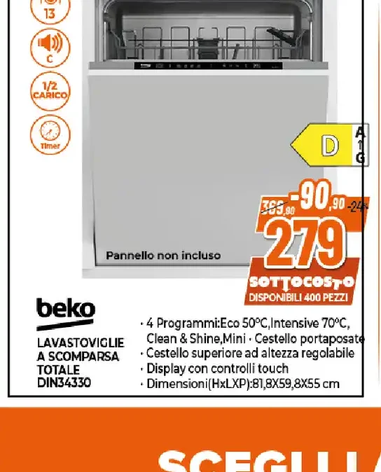 Lavastoviglie a scomparsa totale