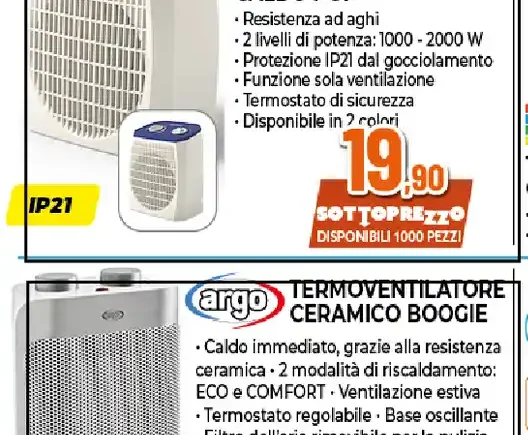 Termoventilatore caldo Pop