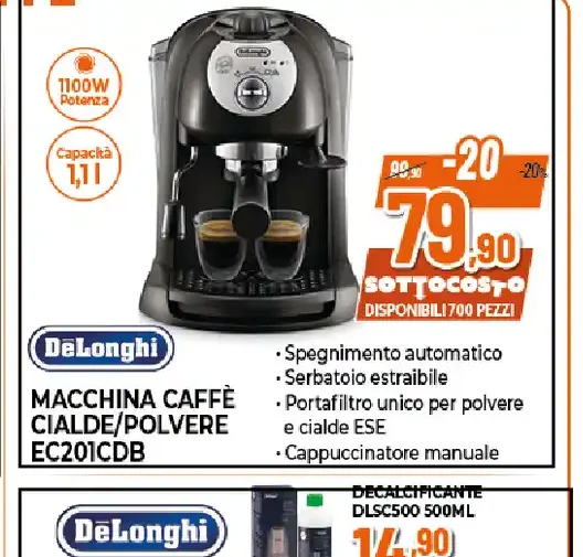 Macchina caffè cialde/polvere EC201CDB