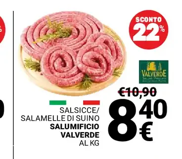 Salsicce e salamelle di suino salumificio Valverde
