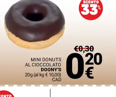 Mini donuts al cioccolato