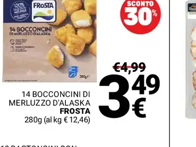 Bocconcini di merluzzo d'Alaska Frosta