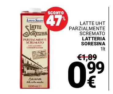 Latte UHT parzialmente scremato Latteria Soresina