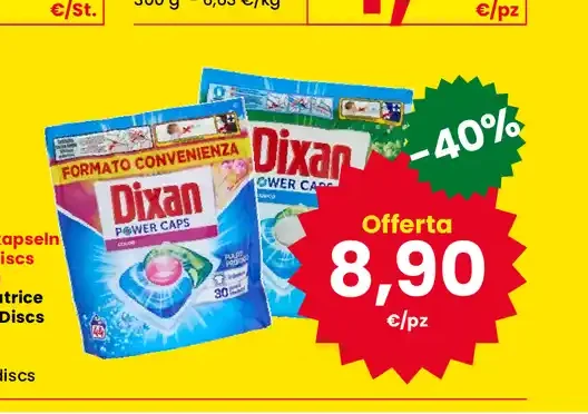 Detersivo lavatrice Dixan Power Caps o Discs