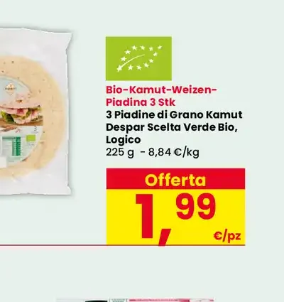 Piadine di grano kamut biologiche
