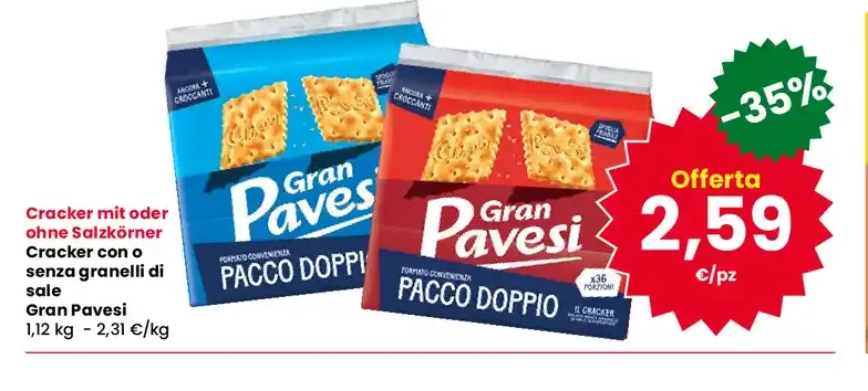 Cracker Gran Pavesi pacco doppio
