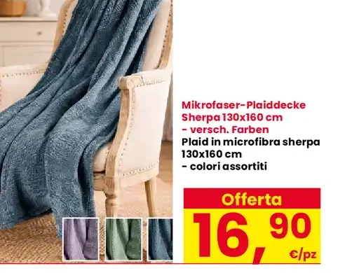 Plaid in microfibra sherpa