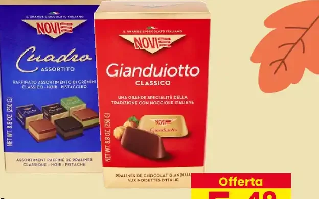 Cioccolatini Cuadro assortiti o Gianduiotto Novi