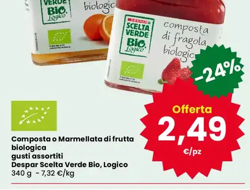 Composta o Marmellata di frutta biologica Despar
