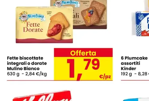 Fette biscottate integrali o dorate Mulino Bianco