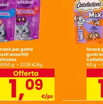 Snack per gatto gusti assortiti Whiskas