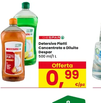 Detersivo piatti concentrato o diluito Despar