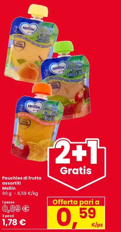Pouch di frutta assortiti