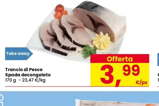 Trancio di pesce spada decongelato