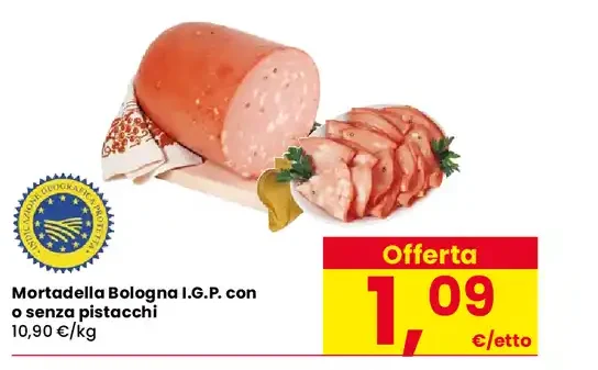Mortadella Bologna I.G.P. con o senza pistacchi