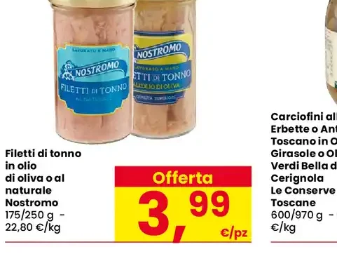 Filetti di tonno in olio di oliva o al naturale Nostromo