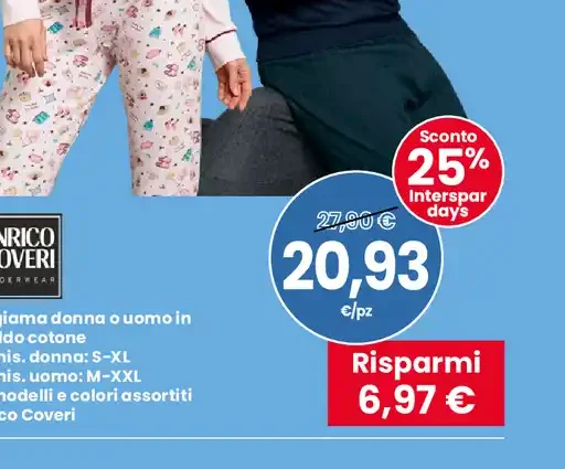Pigiama donna e uomo in caldo cotone