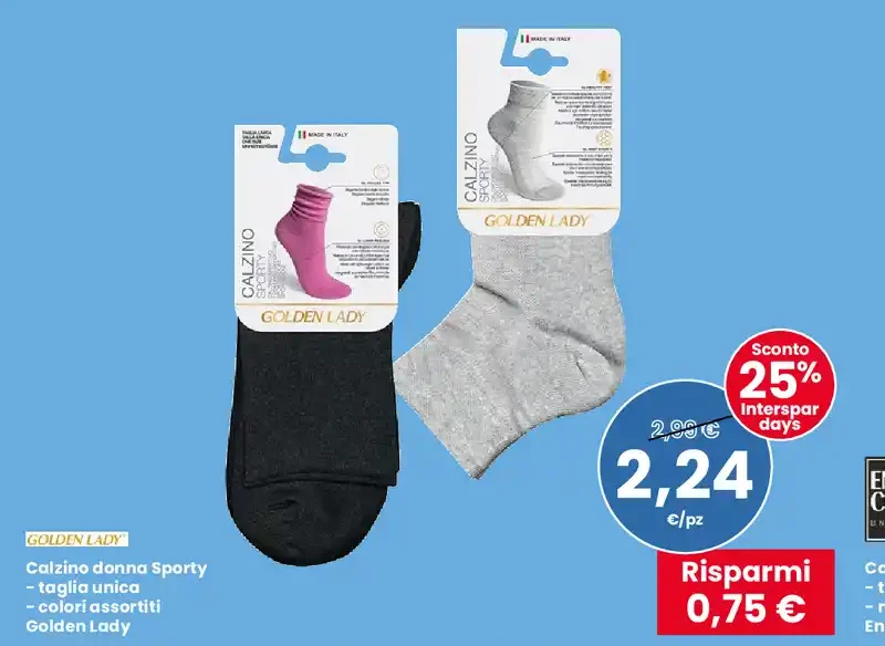Calzino donna Sporty o calzini uomo in caldo cotone