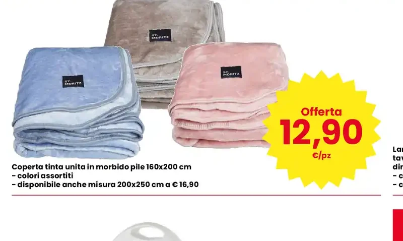 Coperta tinta unita in morbido pile