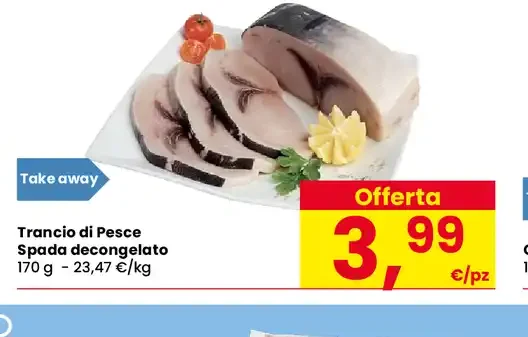 Trancio di Pesce Spada decongelato