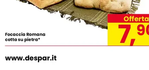 Focaccia Romana cotta su pietra