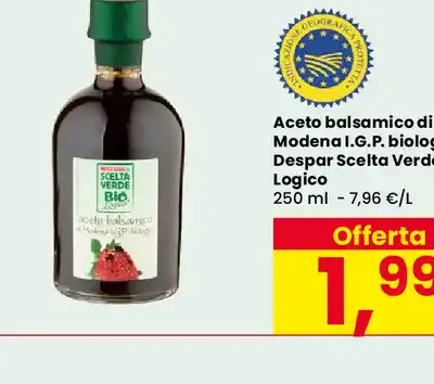 Aceto balsamico di Modena IGP biologico Despar Scelta Verde Bio Logico