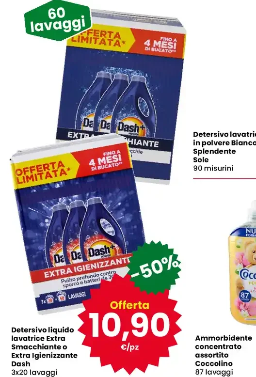 Detersivo liquido lavatrice Extra Smacchiante e Extra Igienizzante Dash