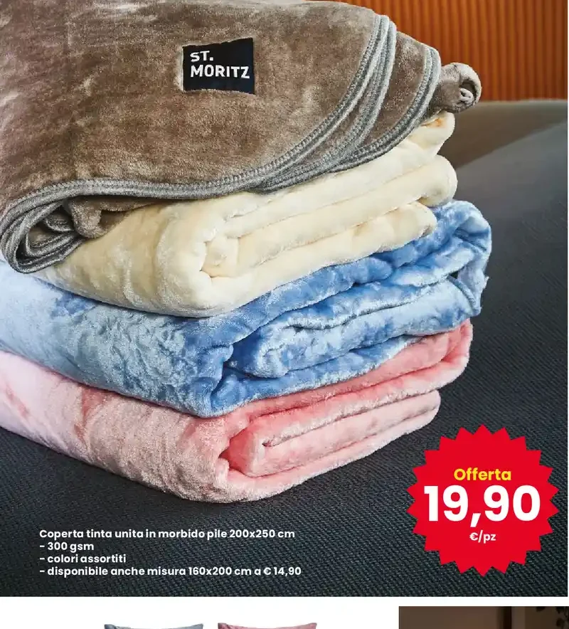 Coperta tinta unita in morbido pile