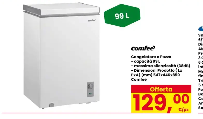Congelatore a pozzo Comfee 99 L