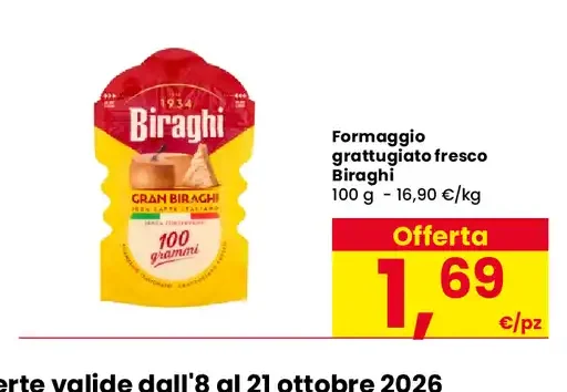 Formaggio grattugiato fresco Biraghi