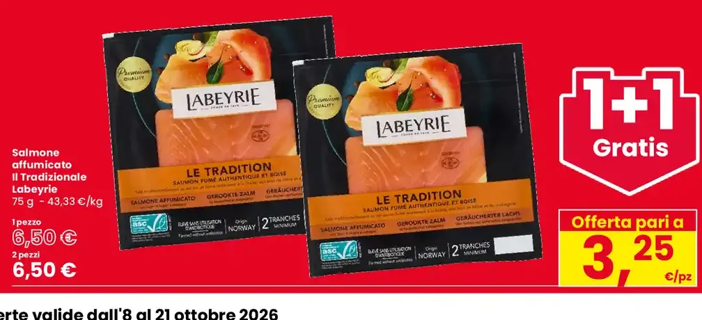 Salmone affumicato tradizionale 75 g
