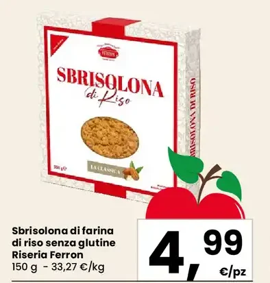 Sbrisolona di farina di riso senza glutine Riseria Ferron