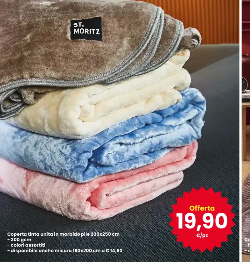 Coperta tinta unita in morbido pile