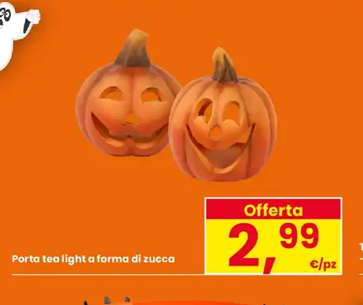Porta tea light a forma di zucca