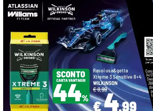 Rasoi usa e getta Wilkinson Xtreme 3 Sensitive