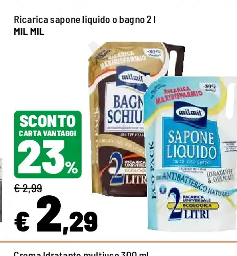 Milmil ricarica sapone liquido o bagno