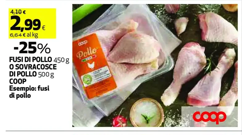 Fusi di pollo o sovracosce di pollo Coop
