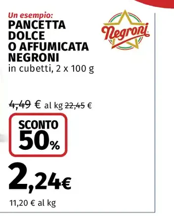 Pancetta dolce o affumicata Negroni