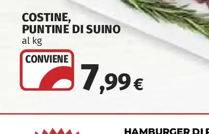 Costine, puntine di suino