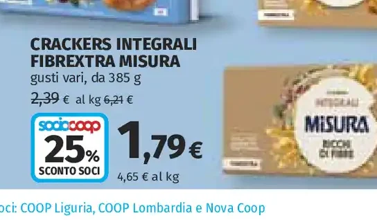 Crackers integrali Fibextra Misura