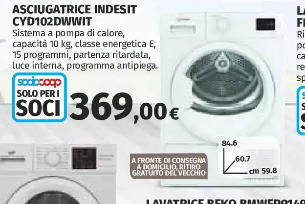 Asciugatrice Indesit CYD102DWWIT