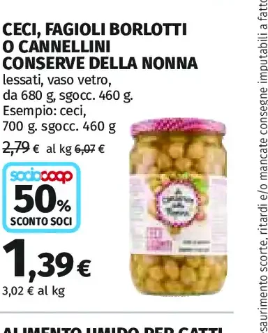 Ceci, fagioli borlotti o cannellini Le Conserve della Nonna
