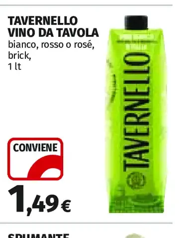 Tavernello vino da tavola