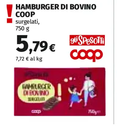 Hamburger di bovino Coop