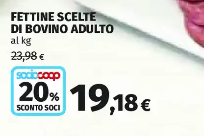 Fettine scelte di bovino adulto