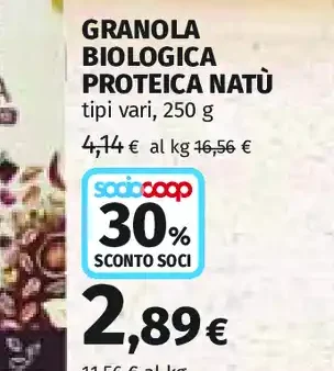 Granola biologica proteica Natù
